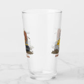 Funny Bulldozer Driving Cartoon Glas (Rechts)