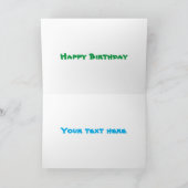 Funny Bulldozer Driving Cartoon Karte (Innenseite)