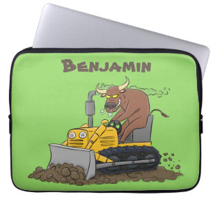 Funny Bulldozer Driving Cartoon Laptopschutzhülle