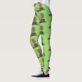Funny Bulldozer Driving Cartoon Leggings (Links)