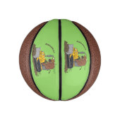 Funny Bulldozer Driving Cartoon Mini Basketball (Vertikal)
