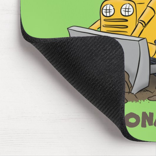Funny Bulldozer Driving Cartoon Mousepad (Ecke)