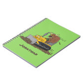 Funny Bulldozer Driving Cartoon Notizblock (Linke Seite)