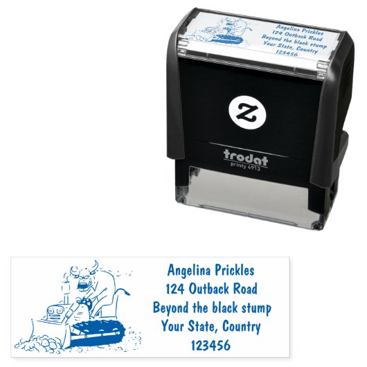 Funny Bulldozer Driving Cartoon Permastempel (Beispiel)