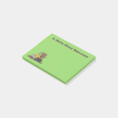 Funny Bulldozer Driving Cartoon Post-it Klebezettel (angewinkelt)