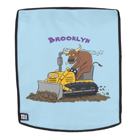 Funny Bulldozer Driving Cartoon Rucksack (Abnehmbare Front)