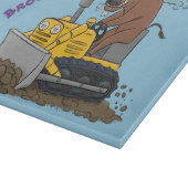 Funny Bulldozer Driving Cartoon Schneidebrett (Ecke)