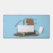 Funny Bulldozer Driving Cartoon Schreibtischunterlage (Tastatur & Maus)