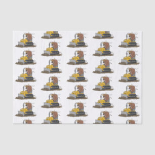 Funny Bulldozer Driving Cartoon Seidenpapier