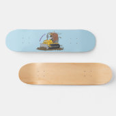 Funny Bulldozer Driving Cartoon Skateboard (Horizontal)