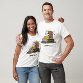 Funny Bulldozer Driving Cartoon T-Shirt
