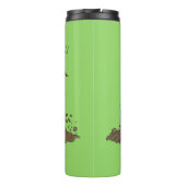 Funny Bulldozer Driving Cartoon Thermosbecher (Rückseite)