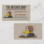 Funny Bulldozer Driving Cartoon Visitenkarte (Vorne/Hinten)