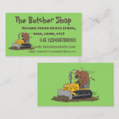 Funny Bulldozer Driving Cartoon Visitenkarte (Vorne/Hinten)