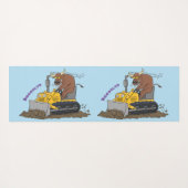 Funny Bulldozer Driving Cartoon Yogamatte (Rückseite (Horizontal))