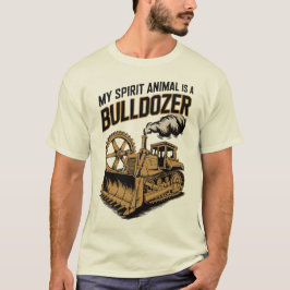 Funny Bulldozer Spirit Animal Vintage Minimalist T-Shirt