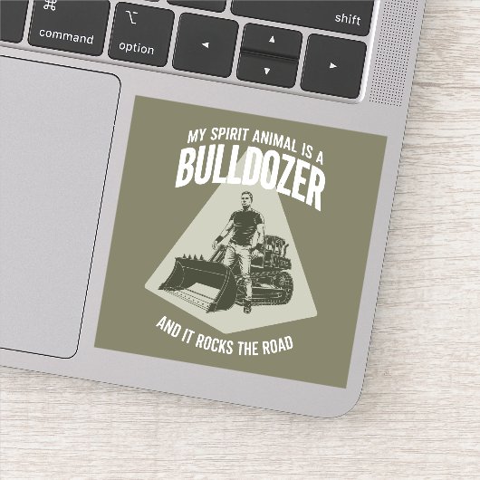 Funny Bulldozer Truck Driver Saying Minimalist Aufkleber (Detail)
