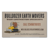 Funny Bulle Driving Bulldozer Baugeschäft Magnetische Visitenkarte (Vorderseite)
