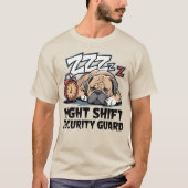 Funny Bullmastiff Night Shift Security Guard T-Shirt (Vorderseite)