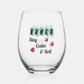 Funny Bunco Dice Friend Stemless Wine Glass Weinglas Ohne Stiel (Vorderseite)