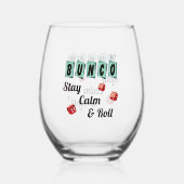 Funny Bunco Dice Friend Stemless Wine Glass Weinglas Ohne Stiel (Rückseite)