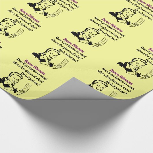 Funny Bunco Dilemma mit Retro Frau Geschenkpapier (Ecke)