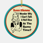 Funny Bunco Dilemma mit Retro Frau Keramikornament (Vorne)