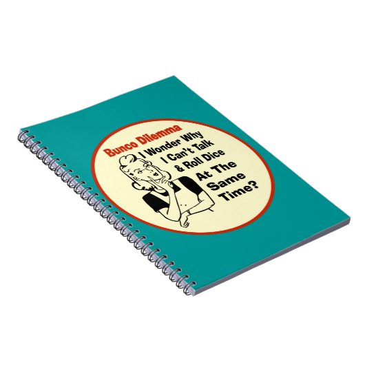 Funny Bunco Dilemma mit Retro Frau Notizblock (Rechte Seite)