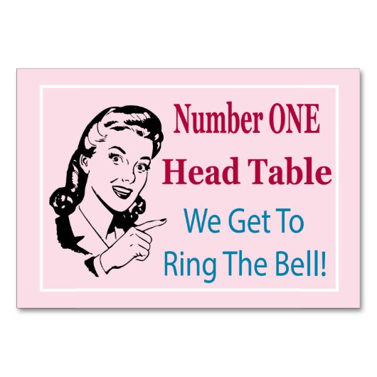 Funny Bunco Head Table Card Tischnummer (Rückseite)