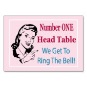 Funny Bunco Head Table Card Tischnummer (Vorderseite)