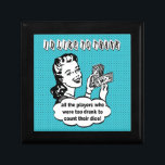 Funny Bunco - ich danke Ihnen Geschenkbox<br><div class="desc">Fügen Sie Ihrem Bunco-Event etwas Spaß und gutes Lachen hinzu. Ich möchte allen Spielern danken,  die betrunken waren,  ihre Würfel zu zählen. Frauen im Vintagen Stil grinsen,  während sie ihr ganzes Bunco Bargeld in der Hand halten. Gut als Bunco-Preis oder Geschenk.</div>