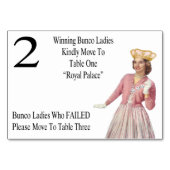 Funny Bunco Move to Table Cards Queen #2 Tischnummer (Rückseite)