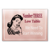 Funny Bunco Nummer drei Low Table Card Tischnummer (Rückseite)