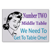 Funny Bunco Nummer Zwei Middle Table Card Tischnummer (Rückseite)
