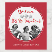 Funny Bunco Player Dice Game Party Weinetikett (Einzelnes Label)
