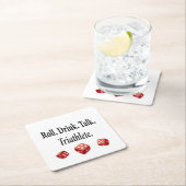 Funny Bunco Player Dice Rechteckiger Pappuntersetzer (Vor Ort)