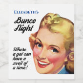Funny Bunco Player Hostess Swell of a Time Weinetikett (Einzelnes Label)