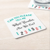 Funny Bunco Typografie Welche Zahl haben wir? Rechteckiger Pappuntersetzer (angewinkelt)