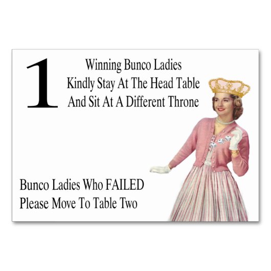 Funny Bunco Wechseln von Tisch 1 Karten Königin 2 (Rückseite)