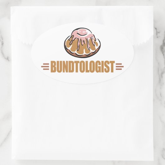 Funny Bundt Cake Ovaler Aufkleber (Tasche)