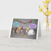 Funny Bunny Birthday Card Karte (Gelbe Blume)
