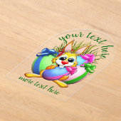 Funny Bunny biting an Easter Egg Acryleinladungen (Ablage )
