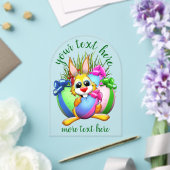 Funny Bunny biting an Easter Egg Acryleinladungen (Insitu (Hochzeit))