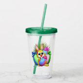 Funny Bunny biting an Easter Egg Acryltrinkbecher (Rückseite)
