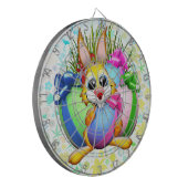 Funny Bunny biting an Easter Egg Dartscheibe (Vorderseite Links)