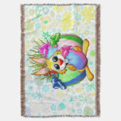 Funny Bunny biting an Easter Egg Decke (Vorderseite Vertikal)