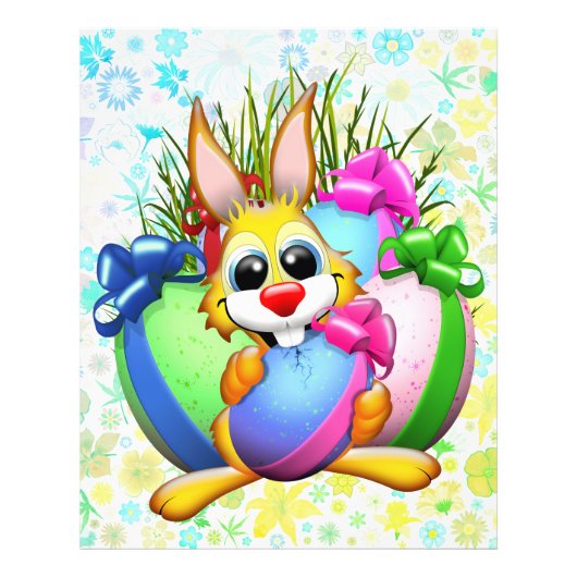 Funny Bunny biting an Easter Egg Fotodruck (Vorne)