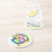 Funny Bunny biting an Easter Egg Getränkeuntersetzer (Seite)