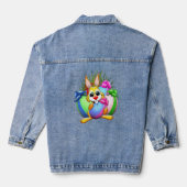 Funny Bunny biting an Easter Egg Jeansjacke (Rückseite)