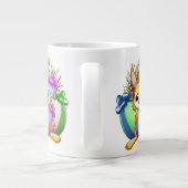 Funny Bunny biting an Easter Egg Jumbo-Tasse (Rückseite)